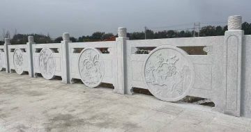 淄博芝麻白河道栏杆 石材栏杆