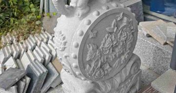 淄博芝麻白抱鼓石 庭院抱鼓石