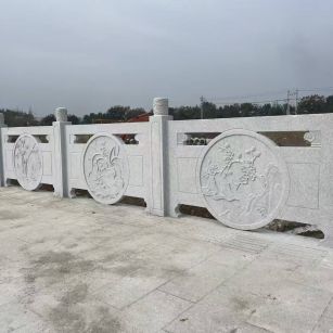 淄博芝麻白河道栏杆 石材栏杆