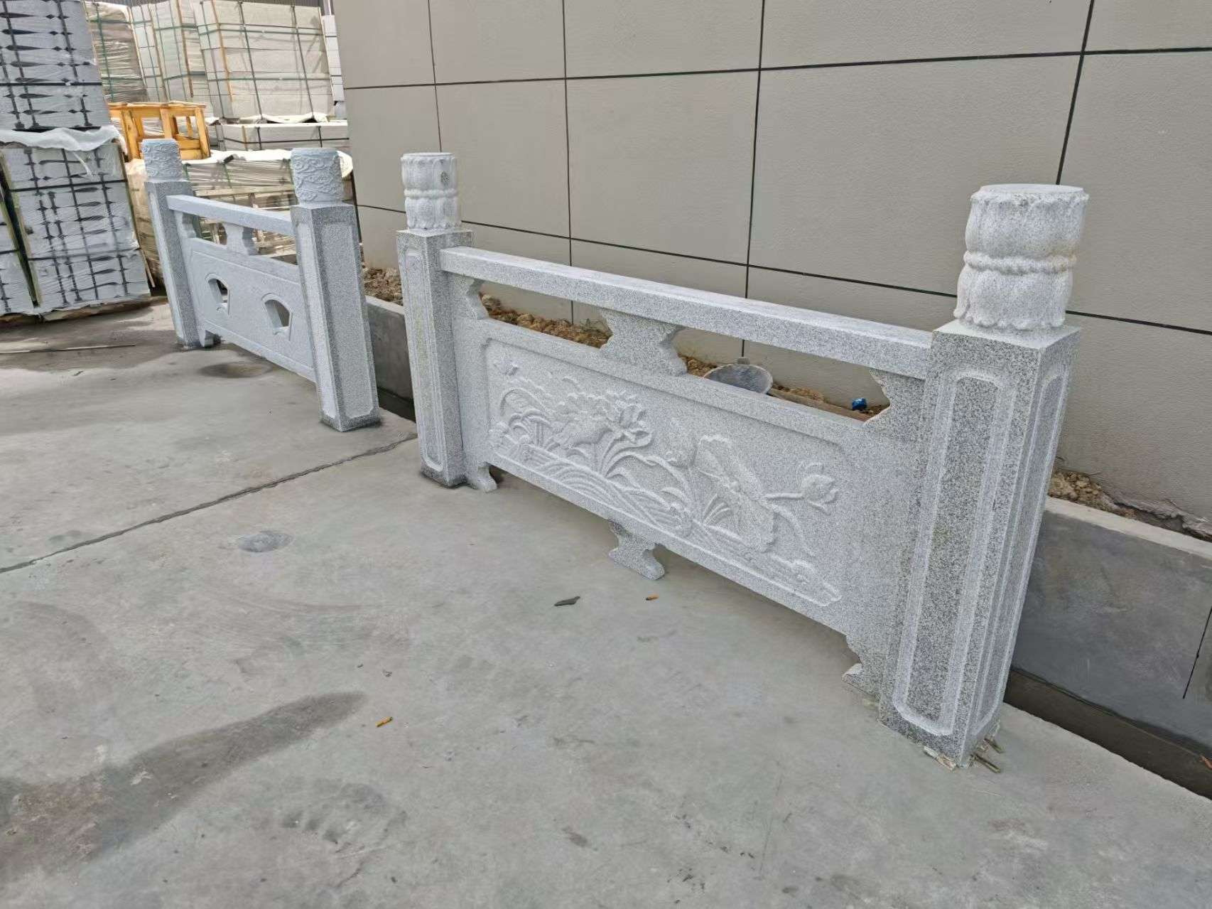 淄博芝麻白河道栏杆 石材栏杆