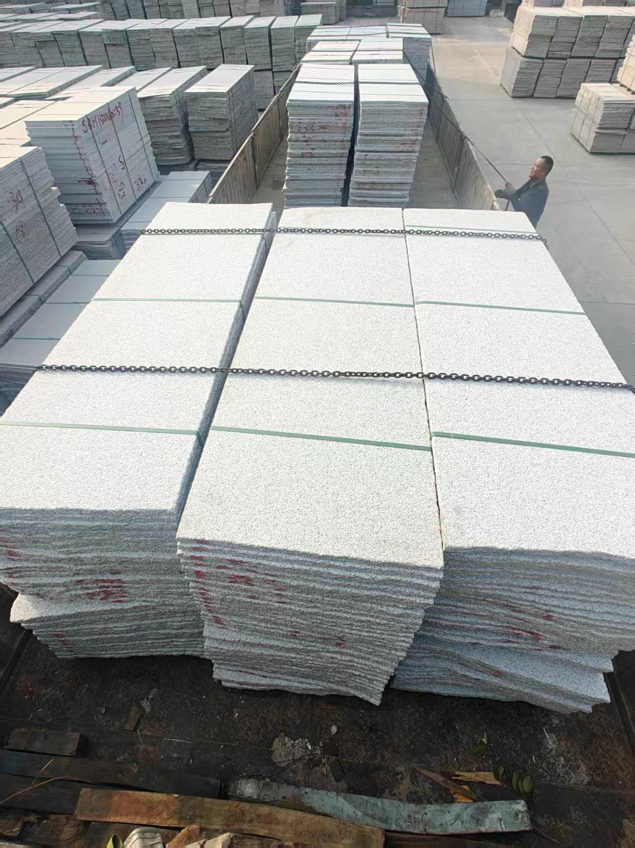 淄博芝麻白毛板，石材毛板