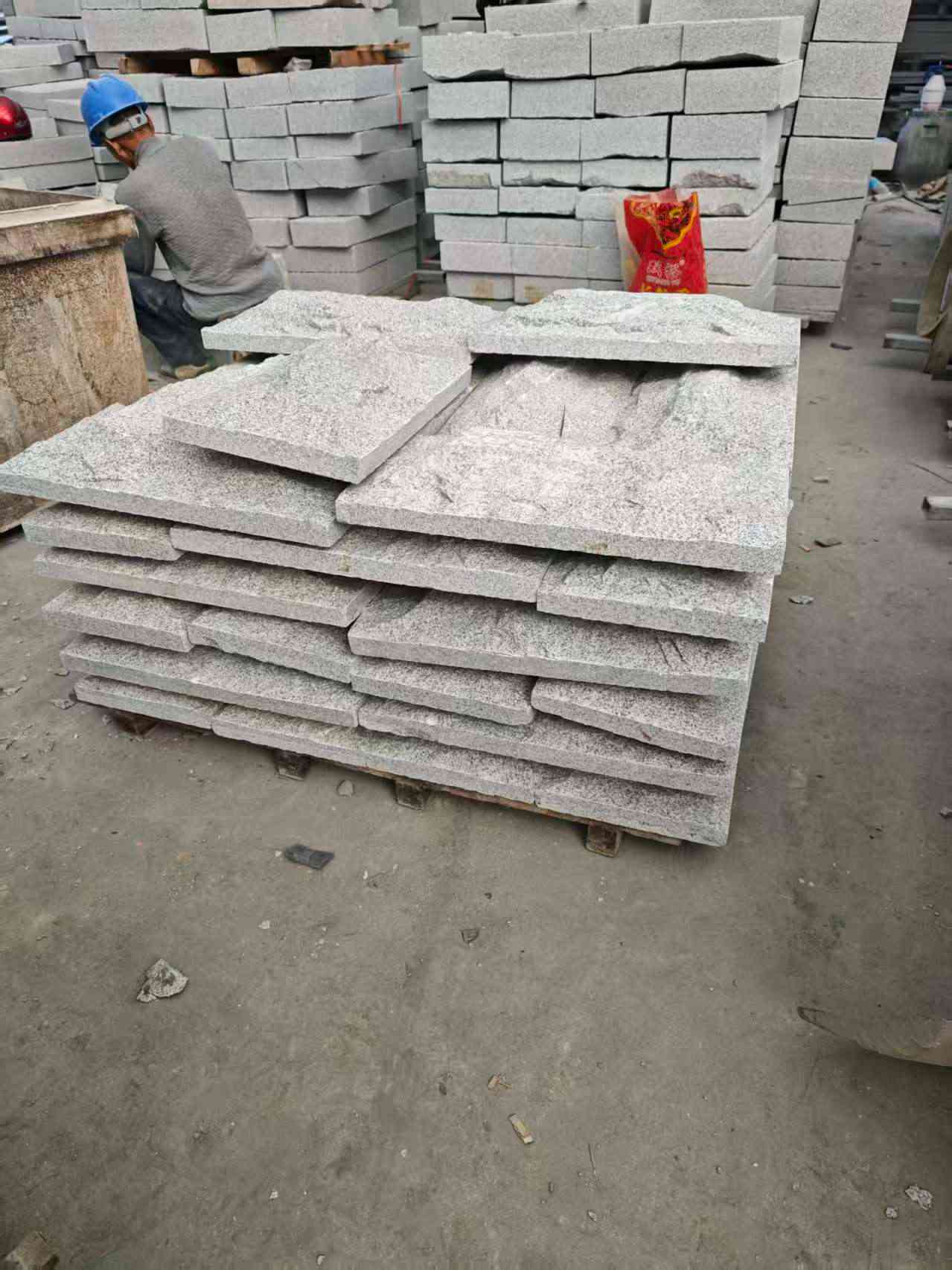 淄博芝麻白蘑菇石，自然面